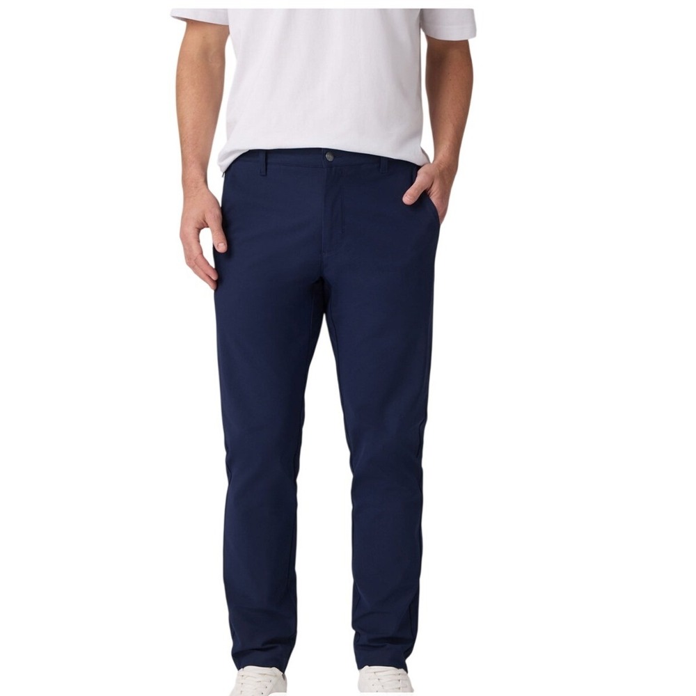 Fabletics The Don 5-Pocket‎ Pant Mens 42x30 Navy Blue Classic Fit Tech Chino NEW